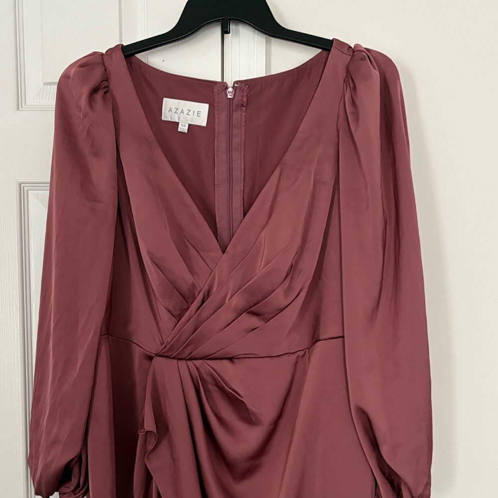 Azazie Long Sleeve Dress in Dusty Rose